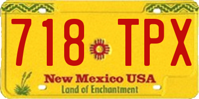NM license plate 718TPX