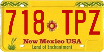 NM license plate 718TPZ