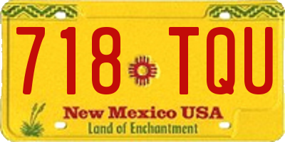 NM license plate 718TQU