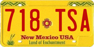NM license plate 718TSA