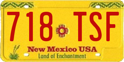 NM license plate 718TSF