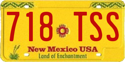 NM license plate 718TSS