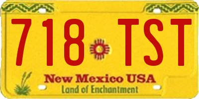 NM license plate 718TST