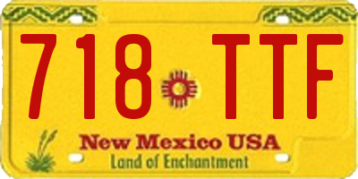 NM license plate 718TTF