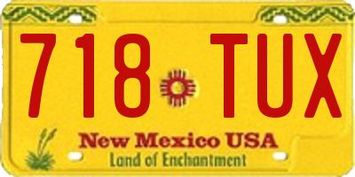 NM license plate 718TUX