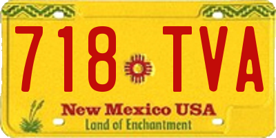 NM license plate 718TVA