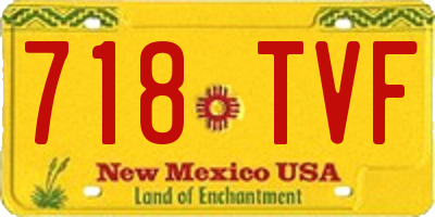 NM license plate 718TVF