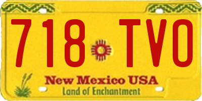 NM license plate 718TVO