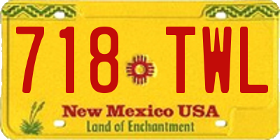 NM license plate 718TWL
