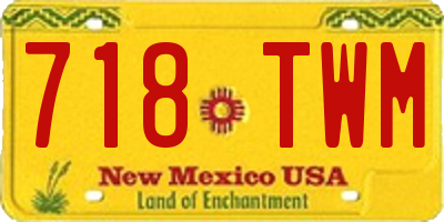 NM license plate 718TWM