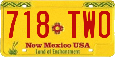 NM license plate 718TWO