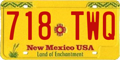 NM license plate 718TWQ
