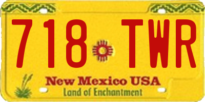 NM license plate 718TWR