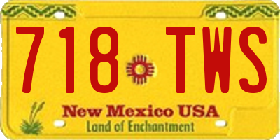 NM license plate 718TWS