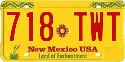 NM license plate 718TWT