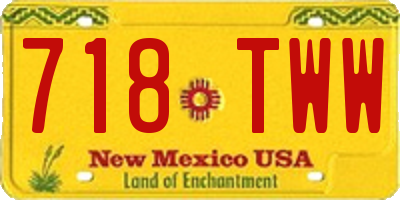 NM license plate 718TWW