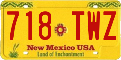 NM license plate 718TWZ