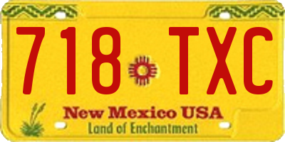 NM license plate 718TXC