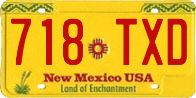 NM license plate 718TXD