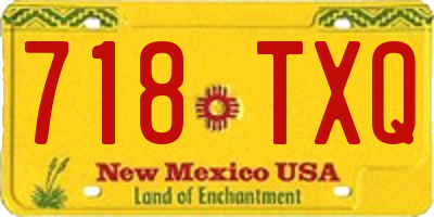 NM license plate 718TXQ