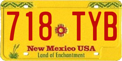 NM license plate 718TYB