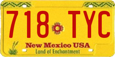 NM license plate 718TYC