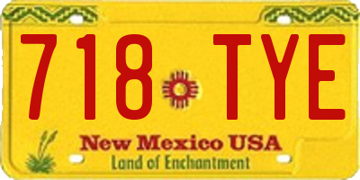 NM license plate 718TYE