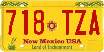 NM license plate 718TZA