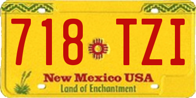 NM license plate 718TZI