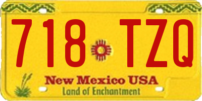 NM license plate 718TZQ