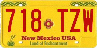 NM license plate 718TZW