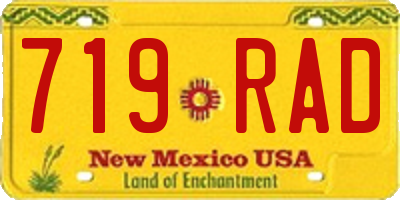 NM license plate 719RAD