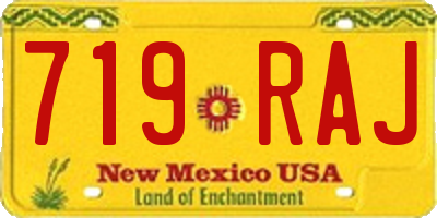 NM license plate 719RAJ