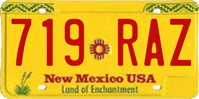 NM license plate 719RAZ