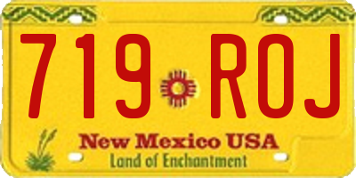 NM license plate 719ROJ