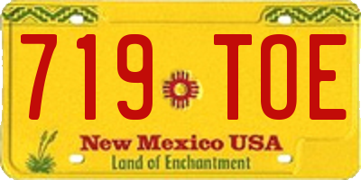 NM license plate 719TOE