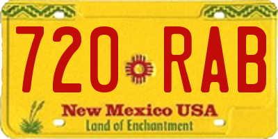 NM license plate 720RAB