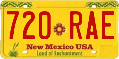 NM license plate 720RAE