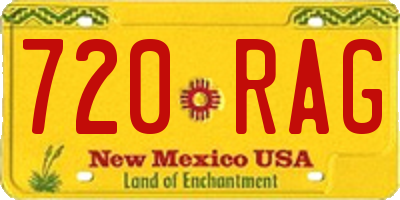 NM license plate 720RAG