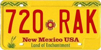 NM license plate 720RAK