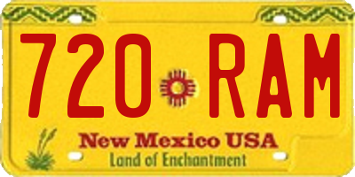 NM license plate 720RAM