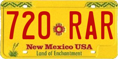 NM license plate 720RAR