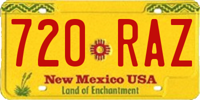 NM license plate 720RAZ