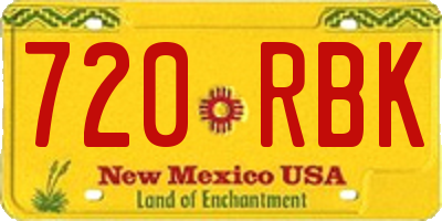NM license plate 720RBK