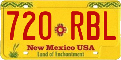 NM license plate 720RBL