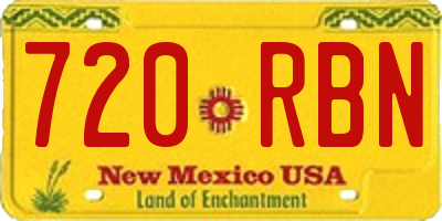 NM license plate 720RBN