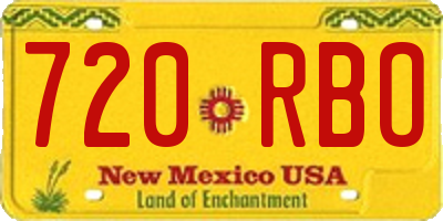 NM license plate 720RBO