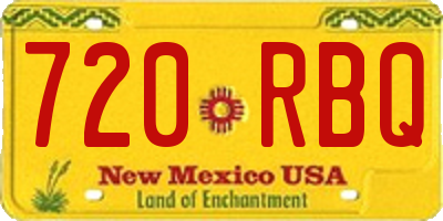 NM license plate 720RBQ