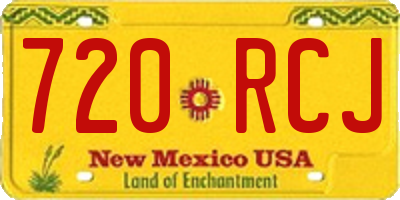 NM license plate 720RCJ