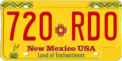 NM license plate 720RDO